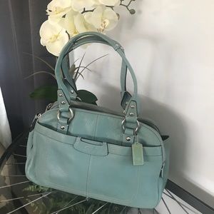 Gorgeous light blue leather Coach bag
